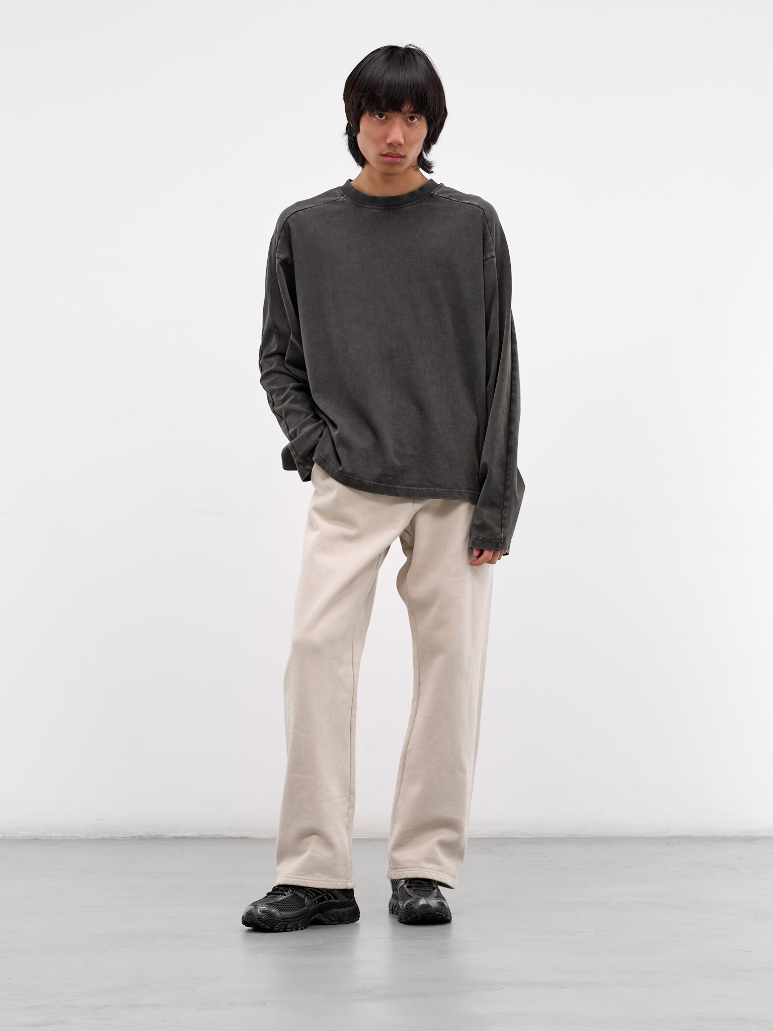 White Cotton Straight Leg Sweatpants (PA04012-OFF-WHITE)