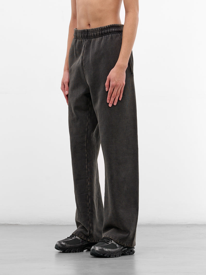 Washed Cotton Straight Leg Sweatpants (PA04012-WASHED-BLACK)