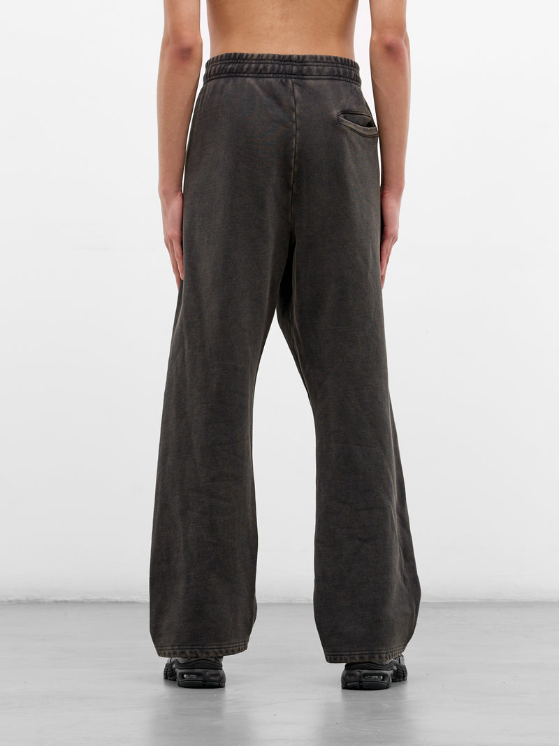 Washed Cotton Straight Leg Sweatpants (PA04012-WASHED-BLACK)