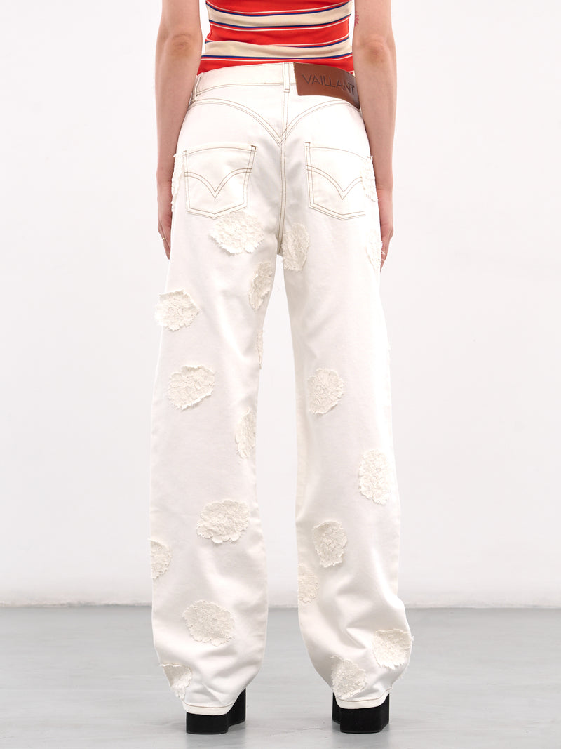 Lace Patch Jeans (PA044B-WHITE-LACE)