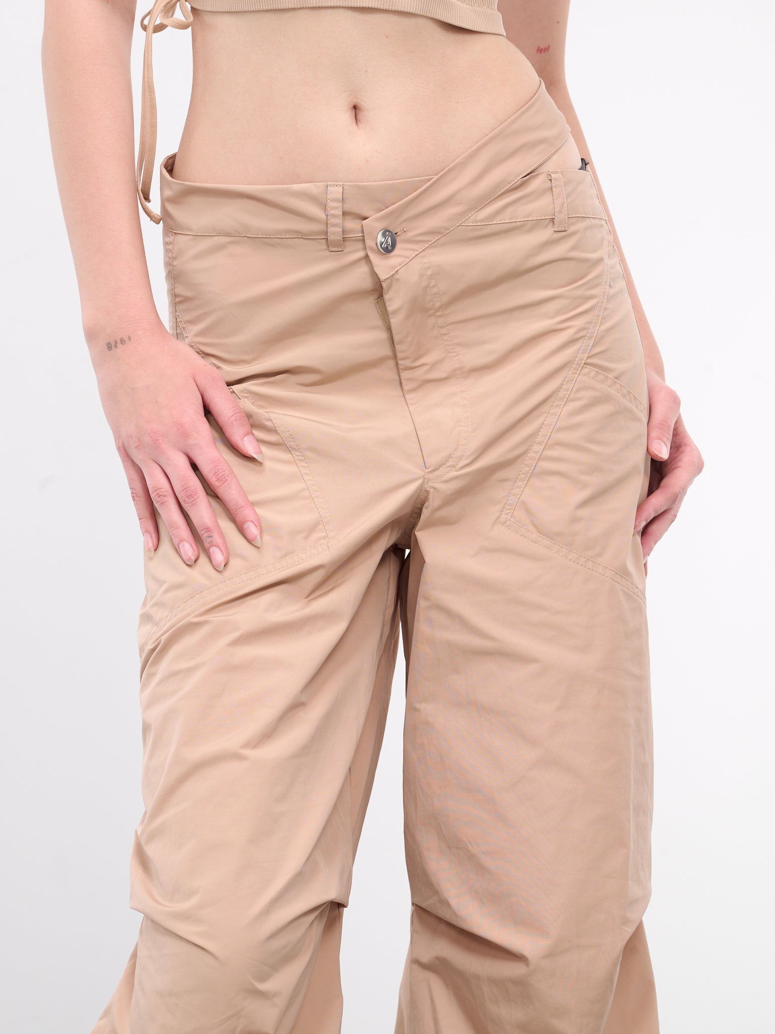 Nylon Cargo Pants (PA048964730475-NUDE)