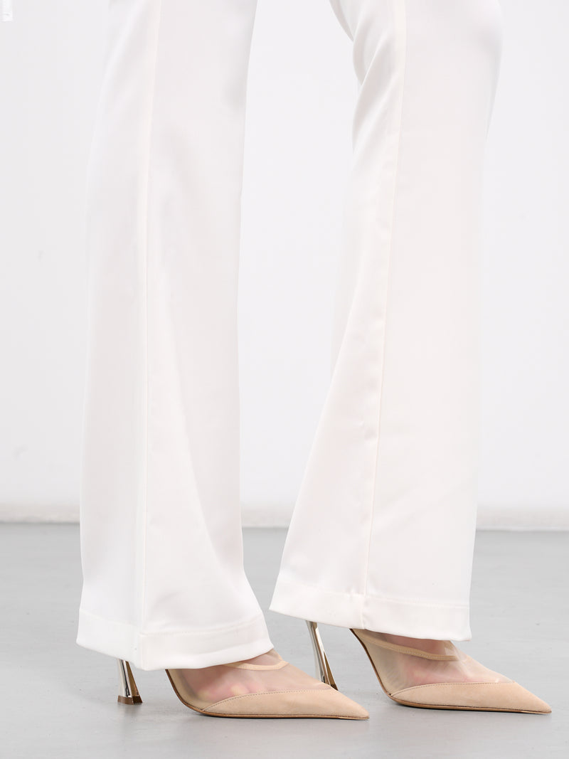 Technical Silk Flare Pants (PA058934730474-IVORY)