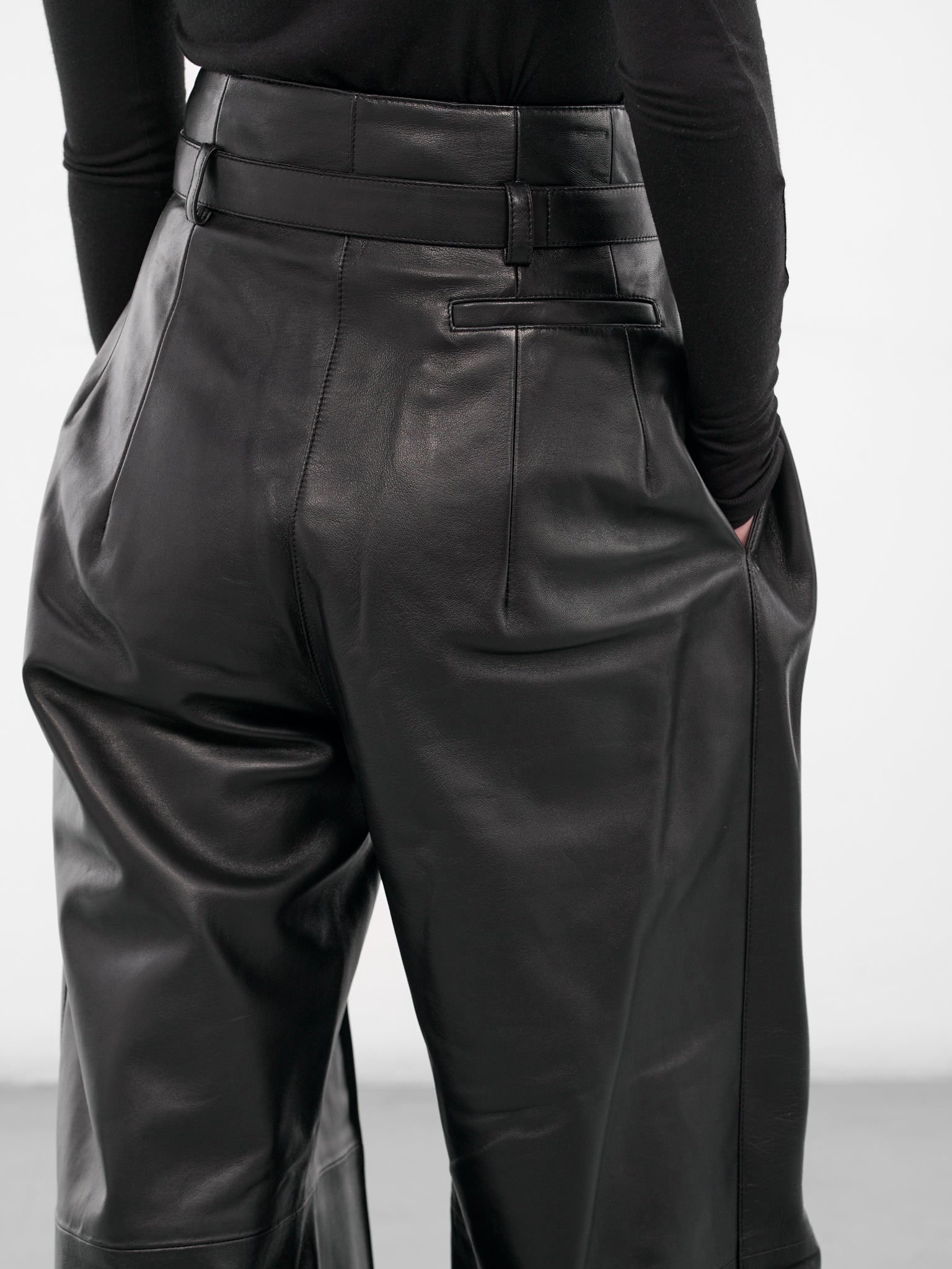Black Peppo Nappa Leather Trousers (PA07BL-PEPPO-BLACK)