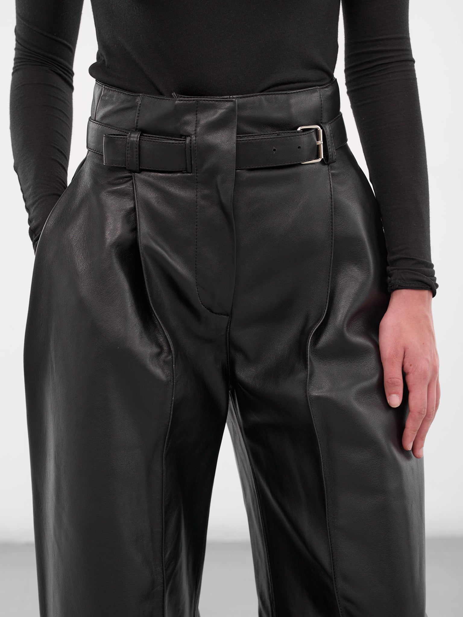 Black Peppo Nappa Leather Trousers (PA07BL-PEPPO-BLACK)