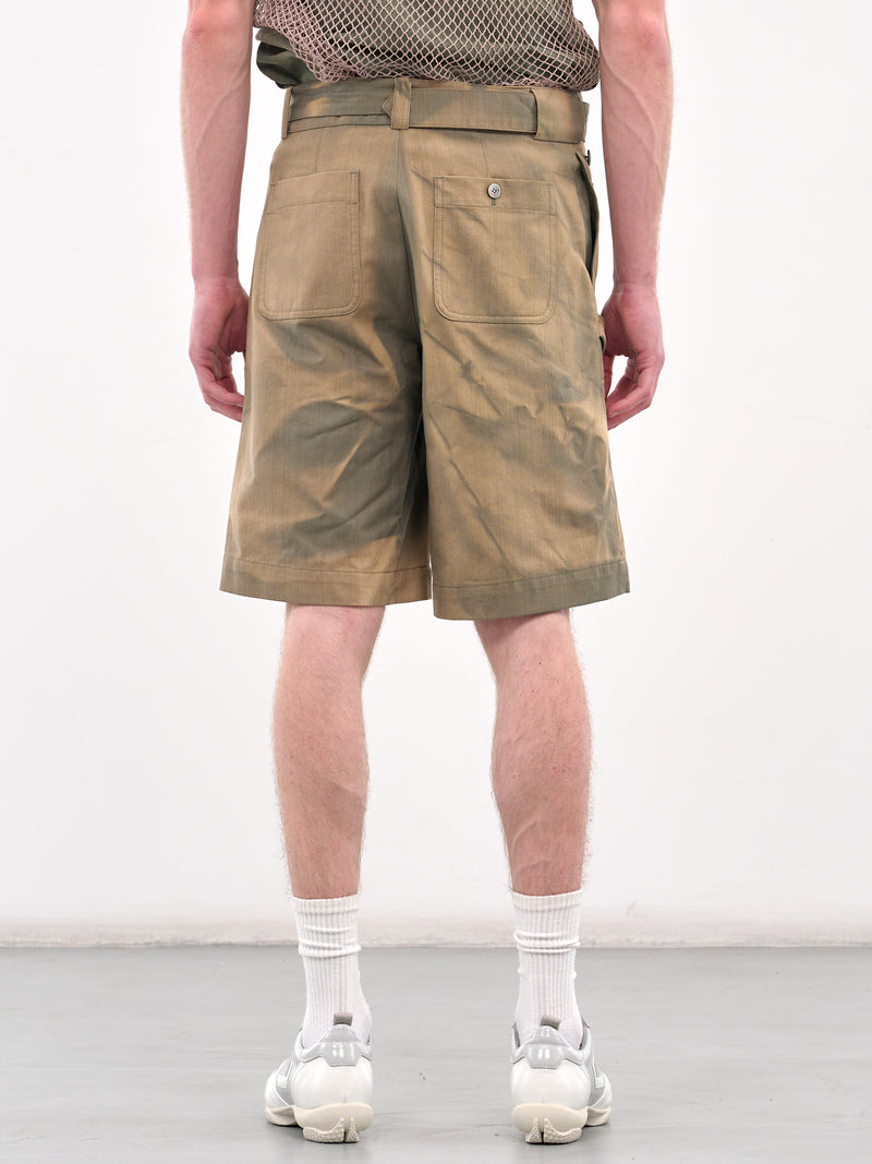 Sun-Bleached Double Front Shorts (PA10-GREEN)