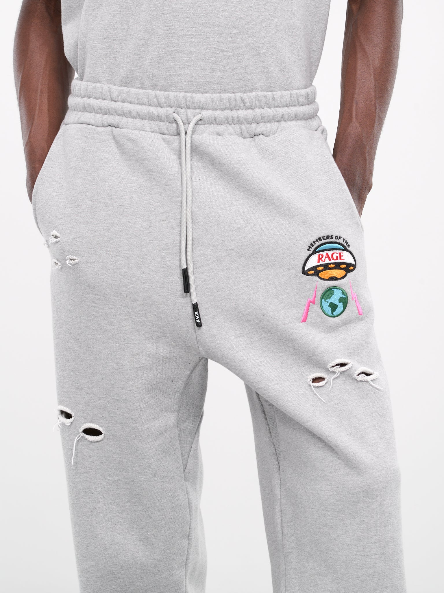 Distressed Logo Sweatpants (PA10775142-HEATHER-GREY)