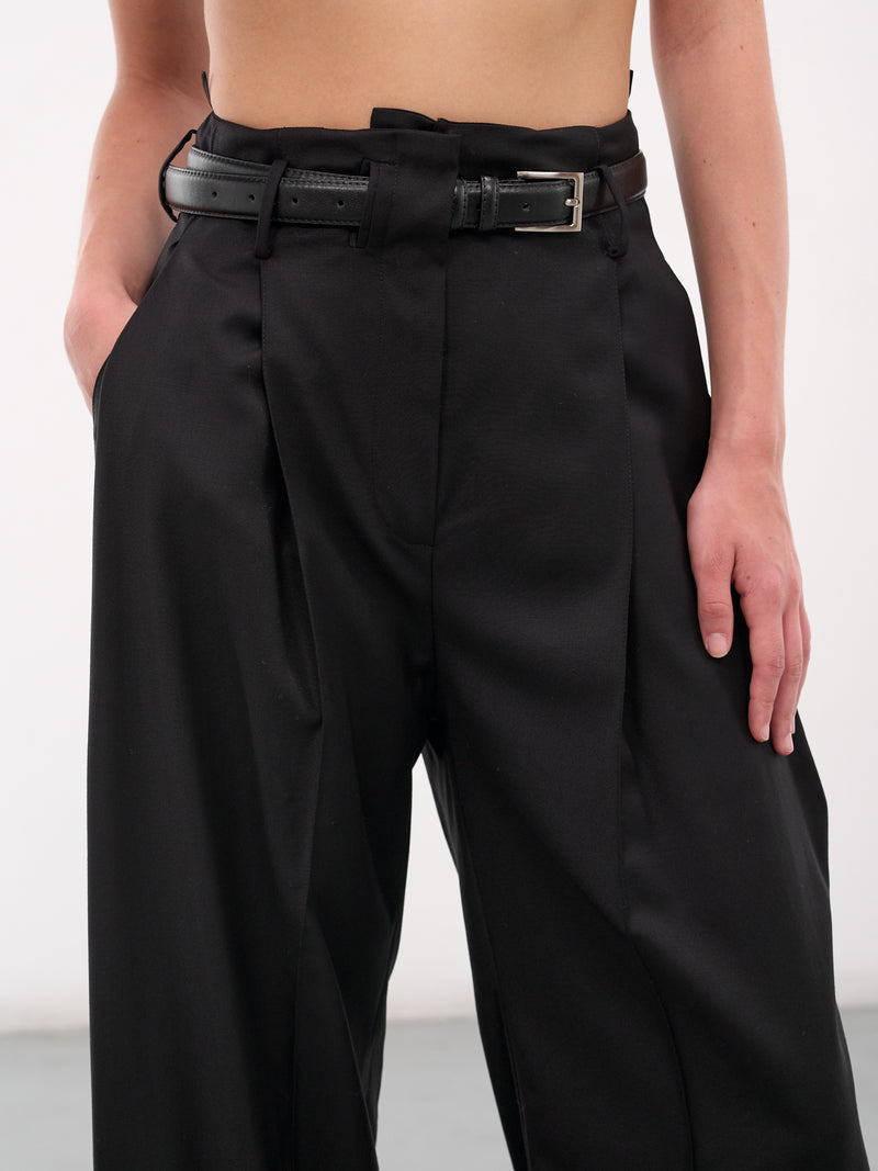 Black Peppo Wool Trousers (PA10BL-PEPPO-BLACK)