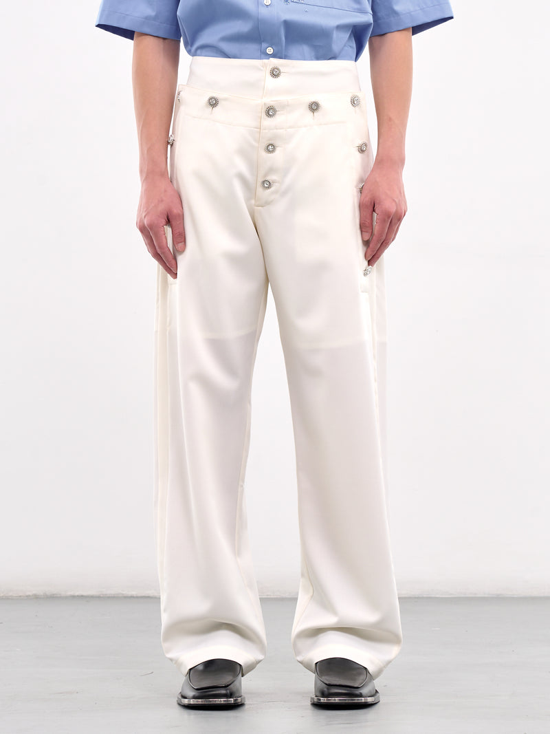 Jeweled Mariner Trousers (PA28WO08A25-WHITE)