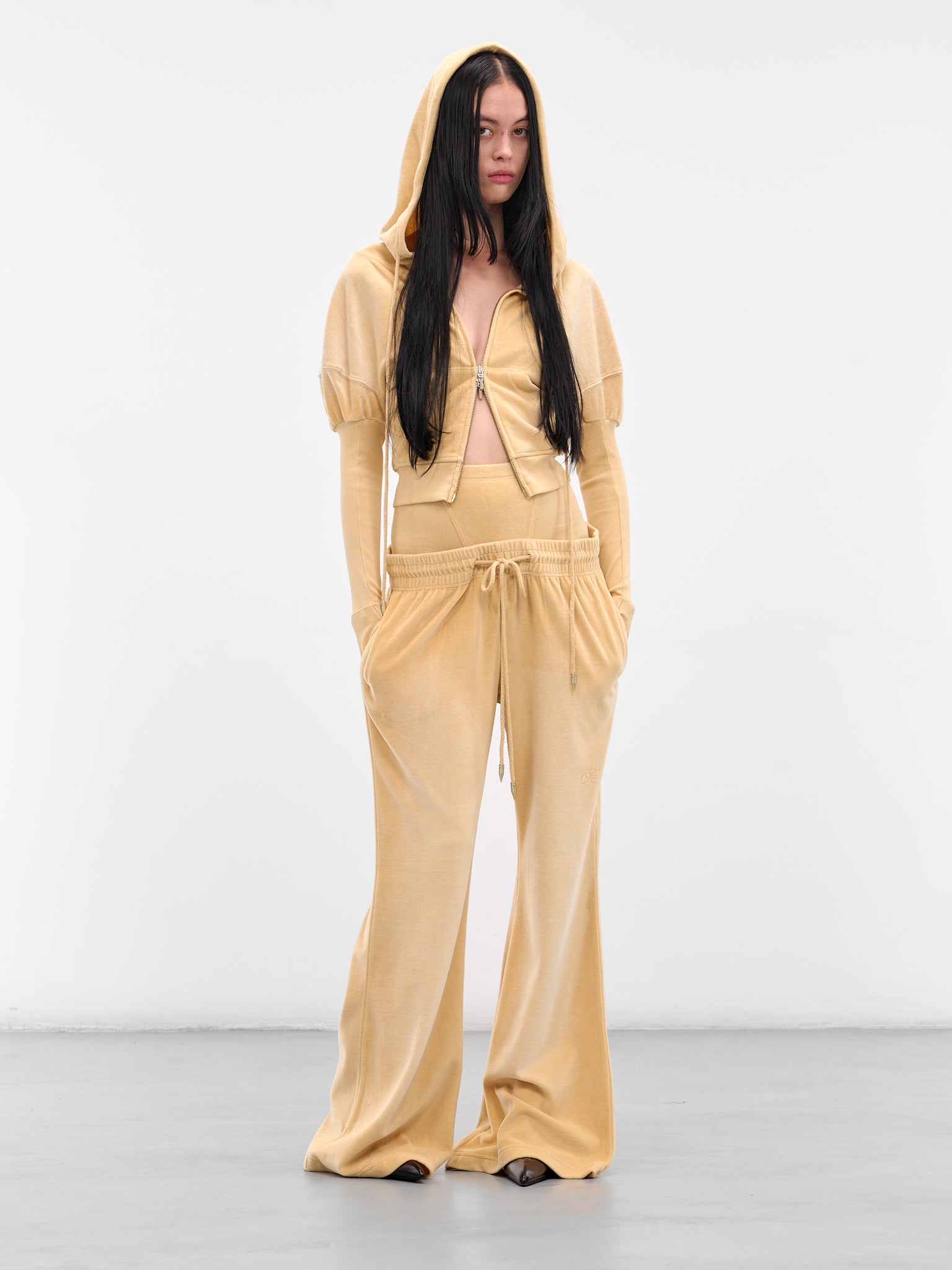 Blonde Layered Relaxed Flare Sweatpants (PAS0BLO-BLONDE)