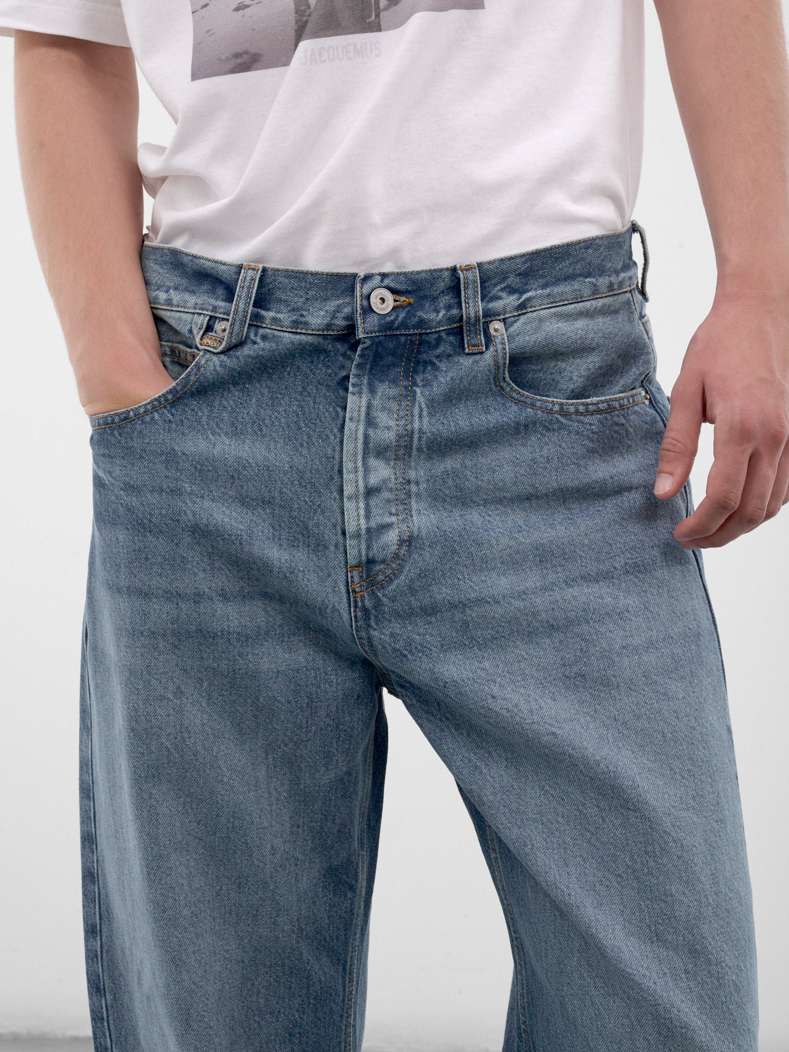 Blue Denim Wide Leg Jeans (PAM00028AD00038-BLUE-TABACCO)