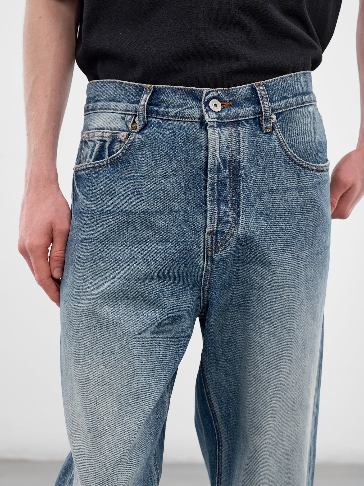 Blue Denim Droit Baggy Jeans (PAM00028AD00038-BLUE-TABAC)