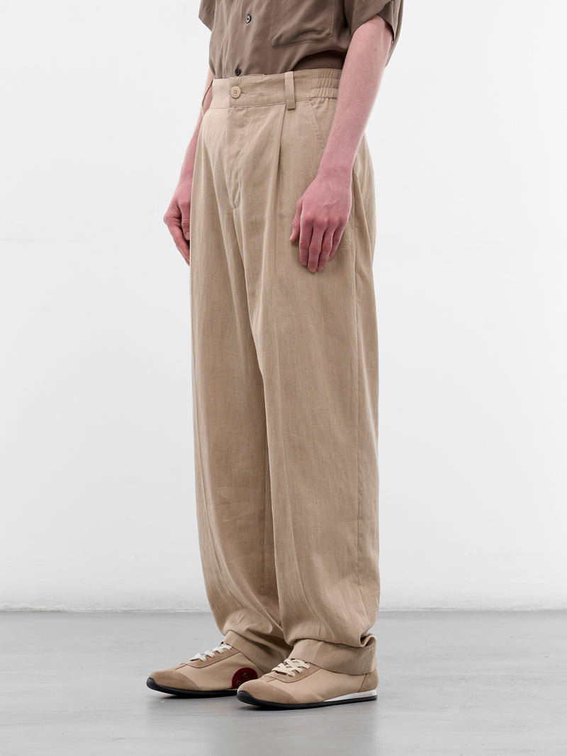 Beige Croisière Linen Trousers (PAM00131AW00738-BEIGE)