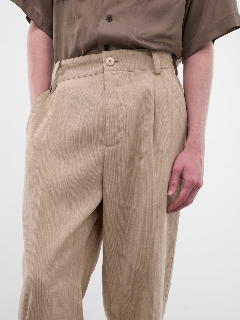 Beige Croisière Linen Trousers (PAM00131AW00738-BEIGE)