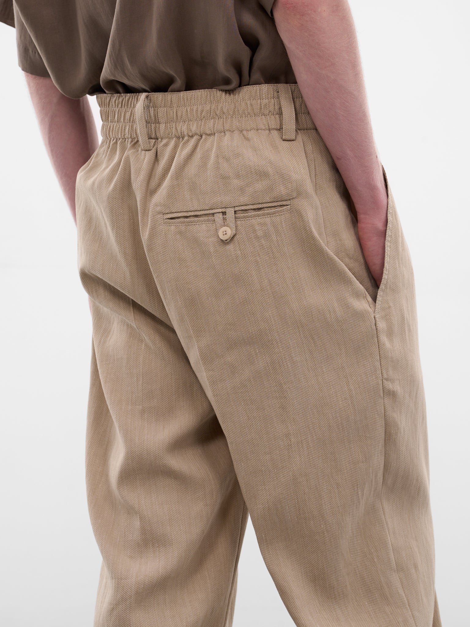 Beige Croisière Linen Trousers (PAM00131AW00738-BEIGE)