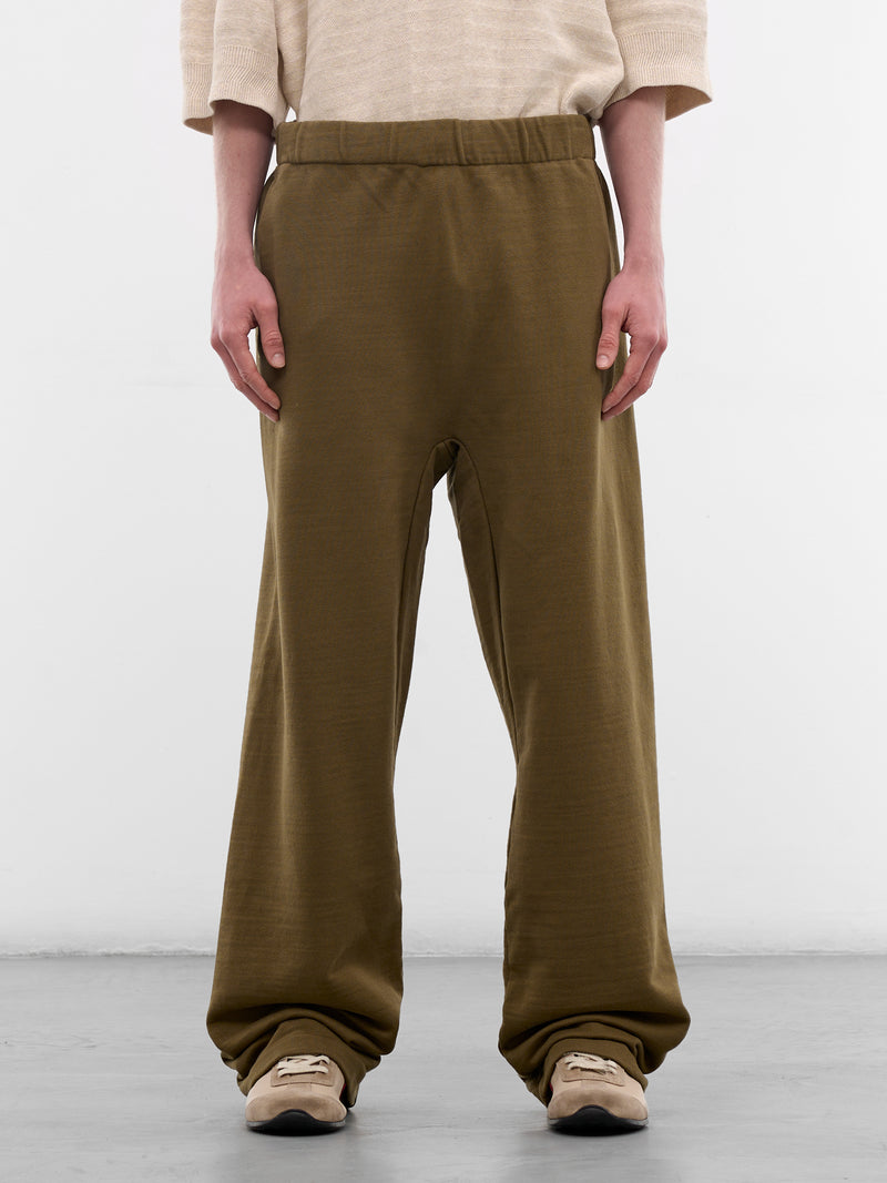 Khaki Cotton Logo Straight Sweatpants (PAM00555AJ00255-DARK-KHAKI)