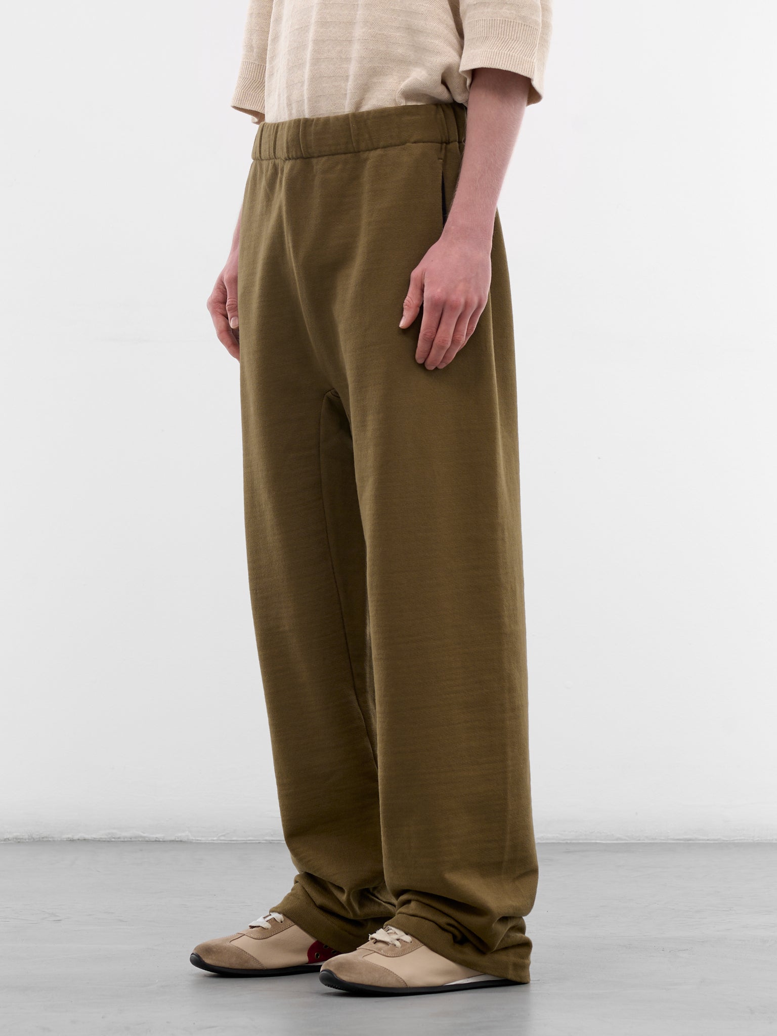 Khaki Cotton Logo Straight Sweatpants (PAM00555AJ00255-DARK-KHAKI)