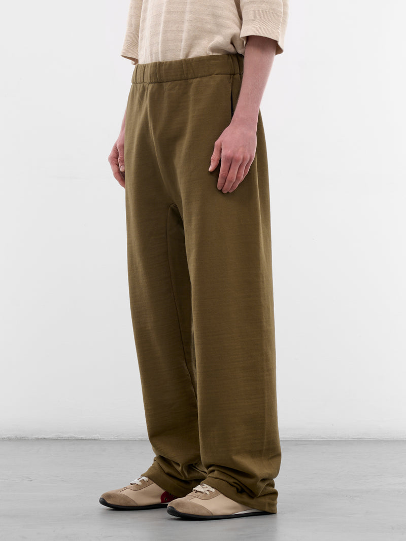 Khaki Cotton Logo Straight Sweatpants (PAM00555AJ00255-DARK-KHAKI)