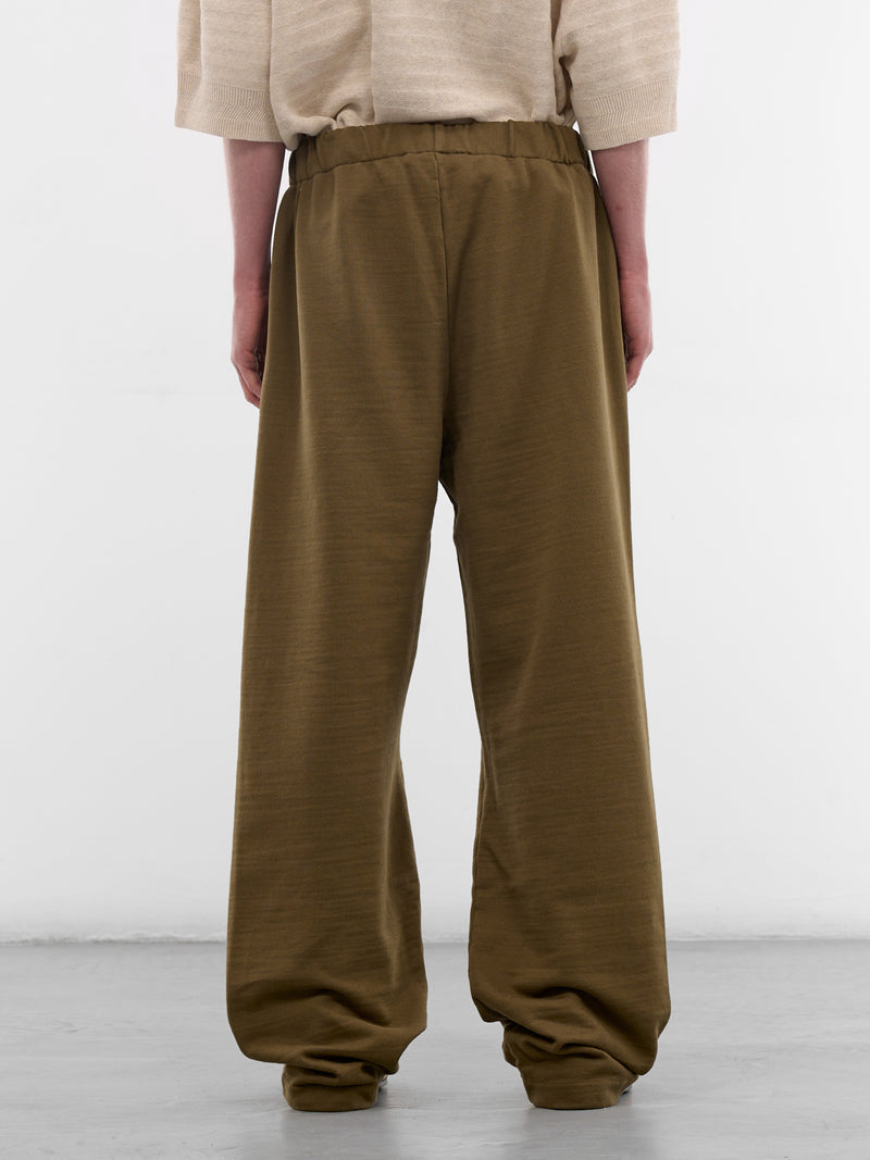 Khaki Cotton Logo Straight Sweatpants (PAM00555AJ00255-DARK-KHAKI)