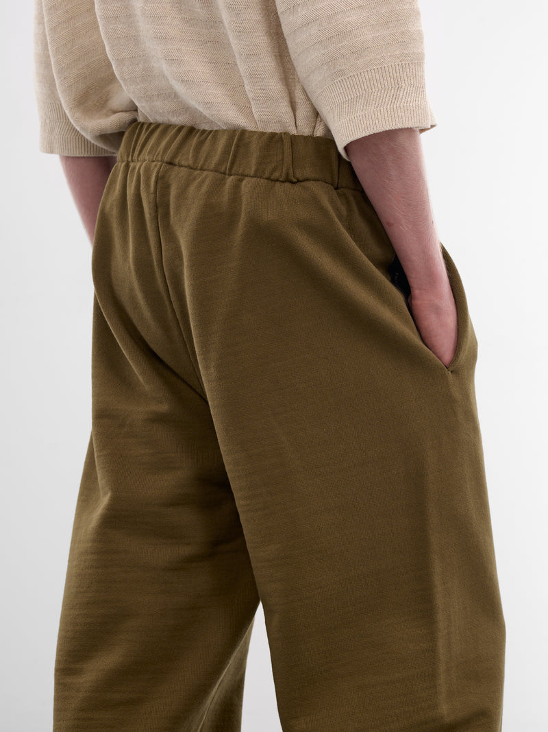 Khaki Cotton Logo Straight Sweatpants (PAM00555AJ00255-DARK-KHAKI)