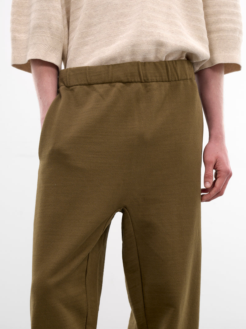 Khaki Cotton Logo Straight Sweatpants (PAM00555AJ00255-DARK-KHAKI)