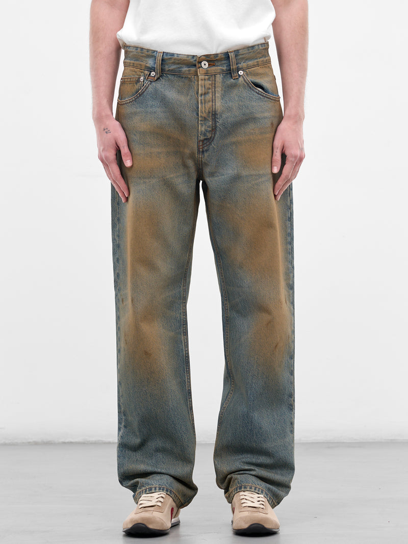 Dirty Berger De-Nîmes Jeans (PAM00564AD00038-BLUE-TABACCO)
