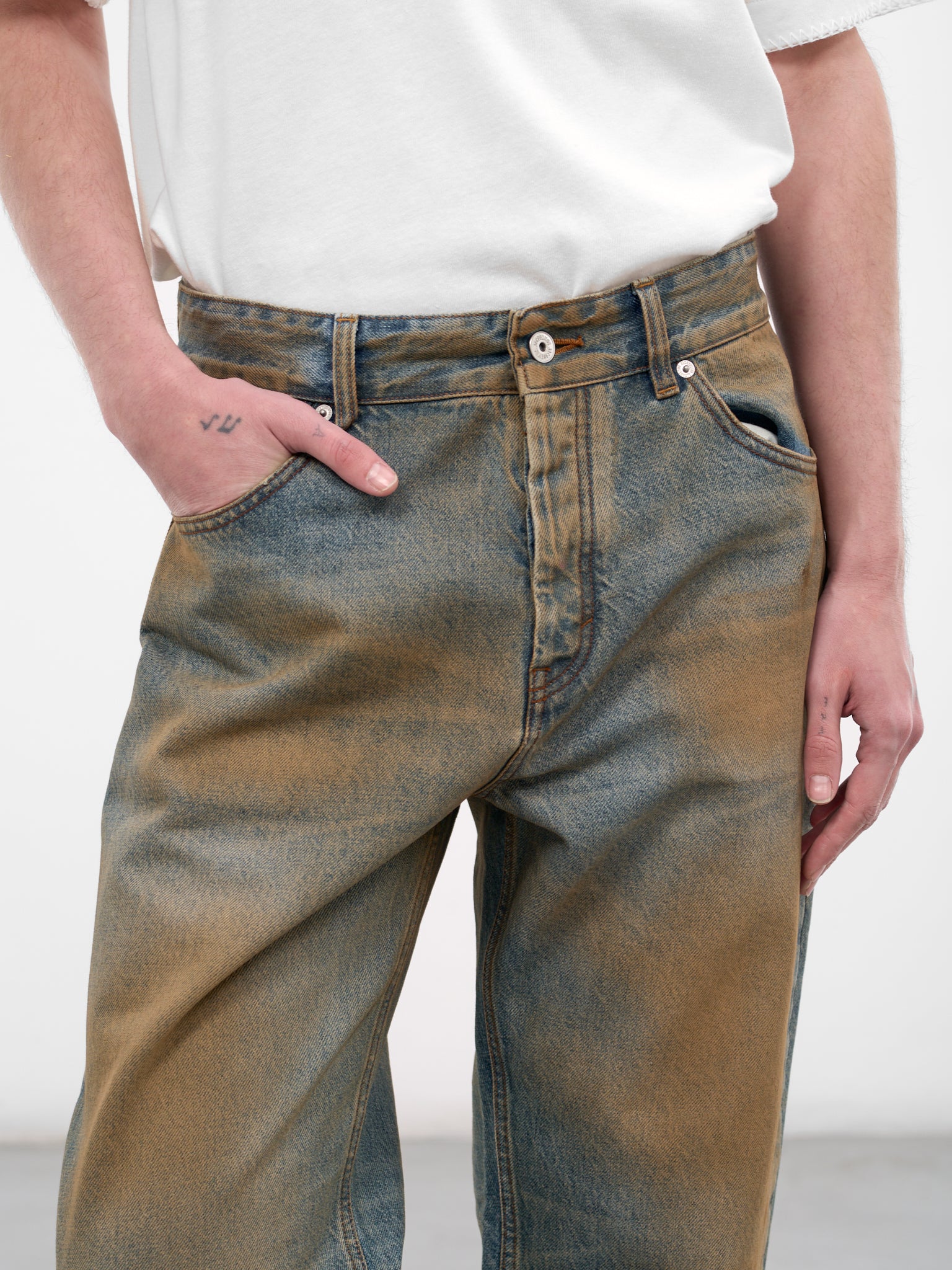 Dirty Berger De-Nîmes Jeans (PAM00564AD00038-BLUE-TABACCO)