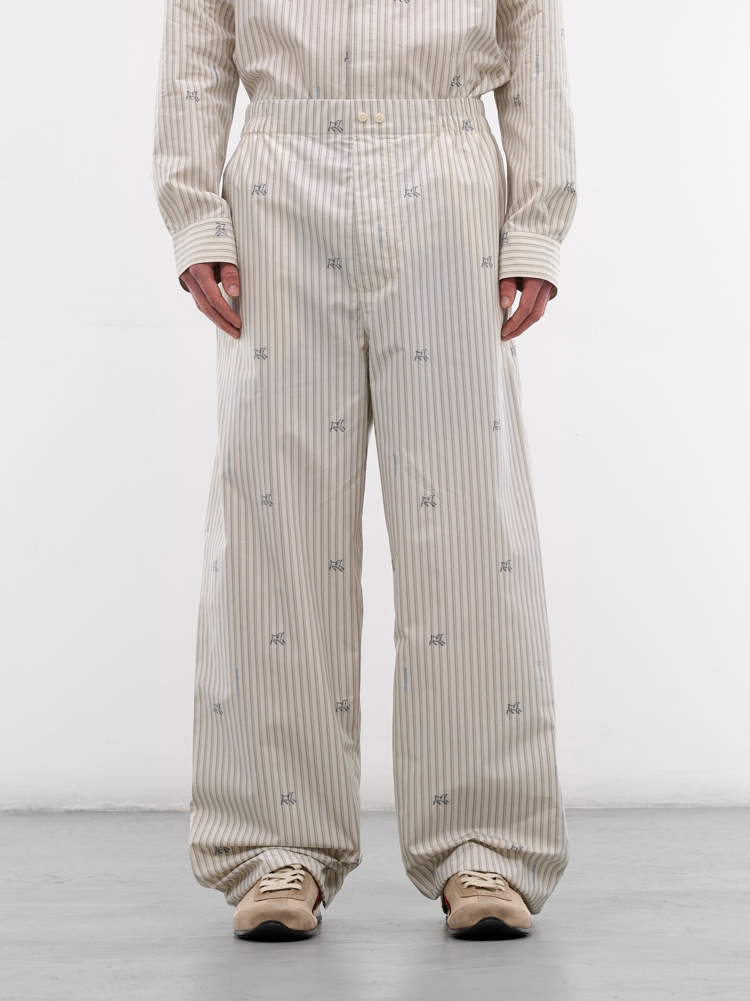 White Lamb & Stripe Pajama Pants (PAM00565AW00750-LAMB-STRIPES)