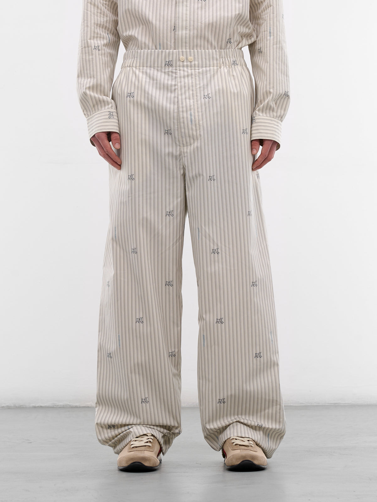White Lamb & Stripe Pajama Pants (PAM00565AW00750-LAMB-STRIPES)