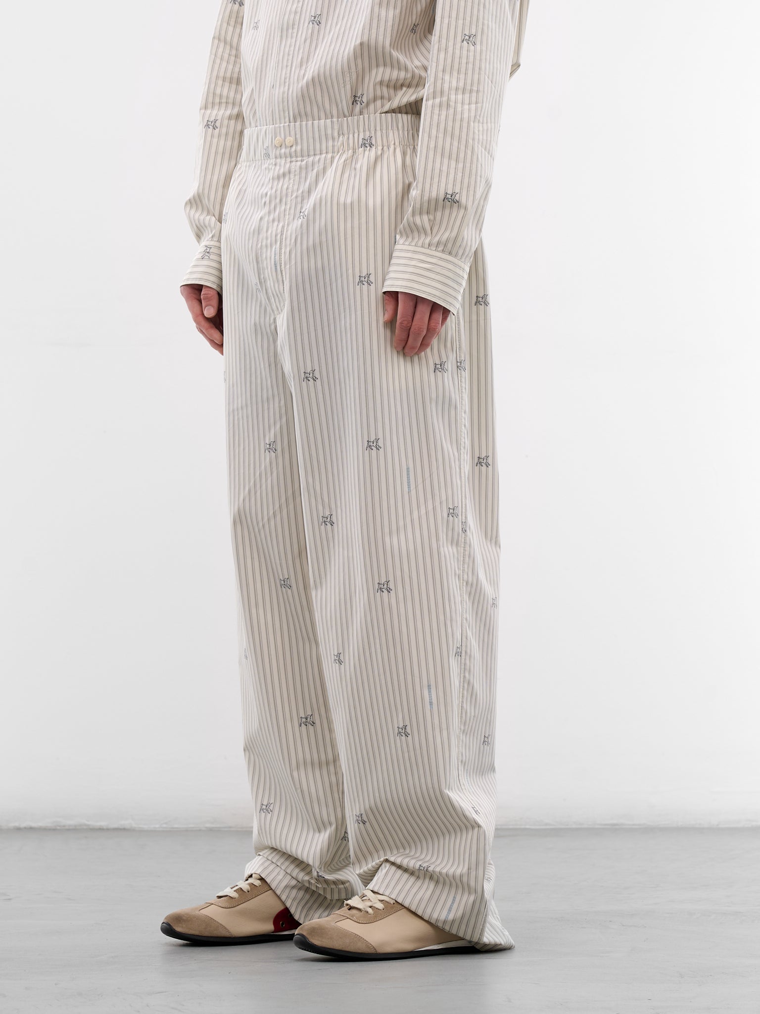 White Lamb & Stripe Pajama Pants (PAM00565AW00750-LAMB-STRIPES)