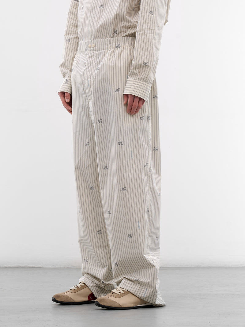 White Lamb & Stripe Pajama Pants (PAM00565AW00750-LAMB-STRIPES)