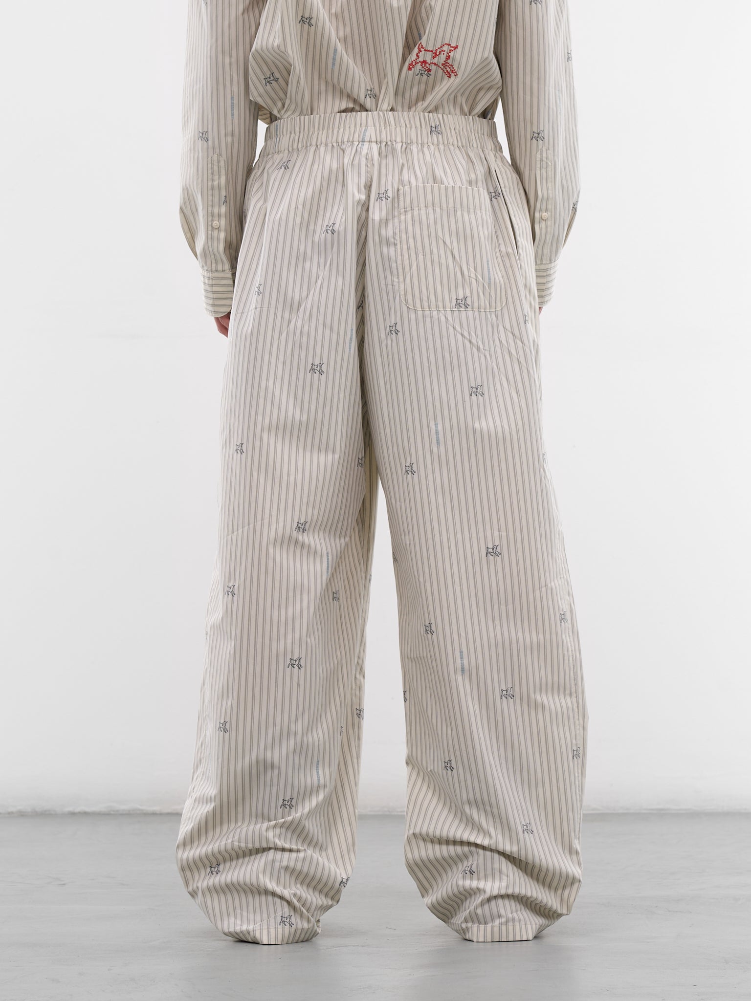 White Lamb & Stripe Pajama Pants (PAM00565AW00750-LAMB-STRIPES)