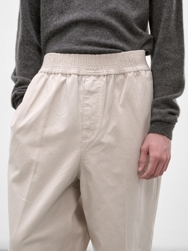 Off-White Cotton Wide Trousers (PAM00597AD00061-OFF-WHITE)