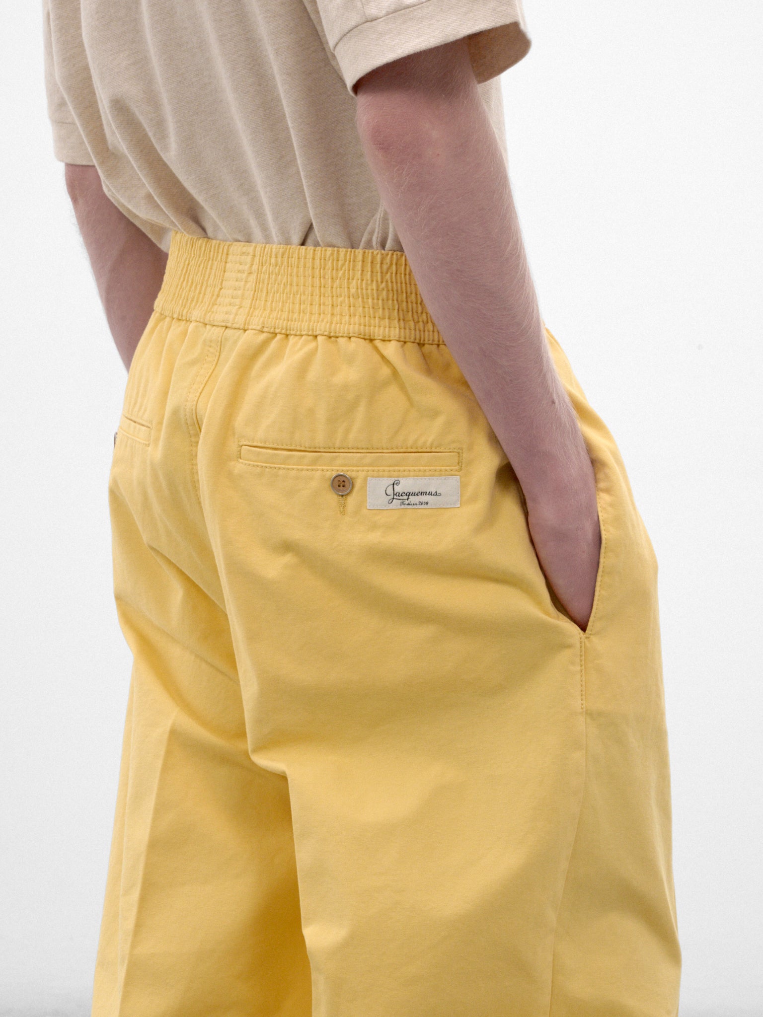 Yellow Cotton Wide Trousers (PAM00597AD00061-YELLOW)