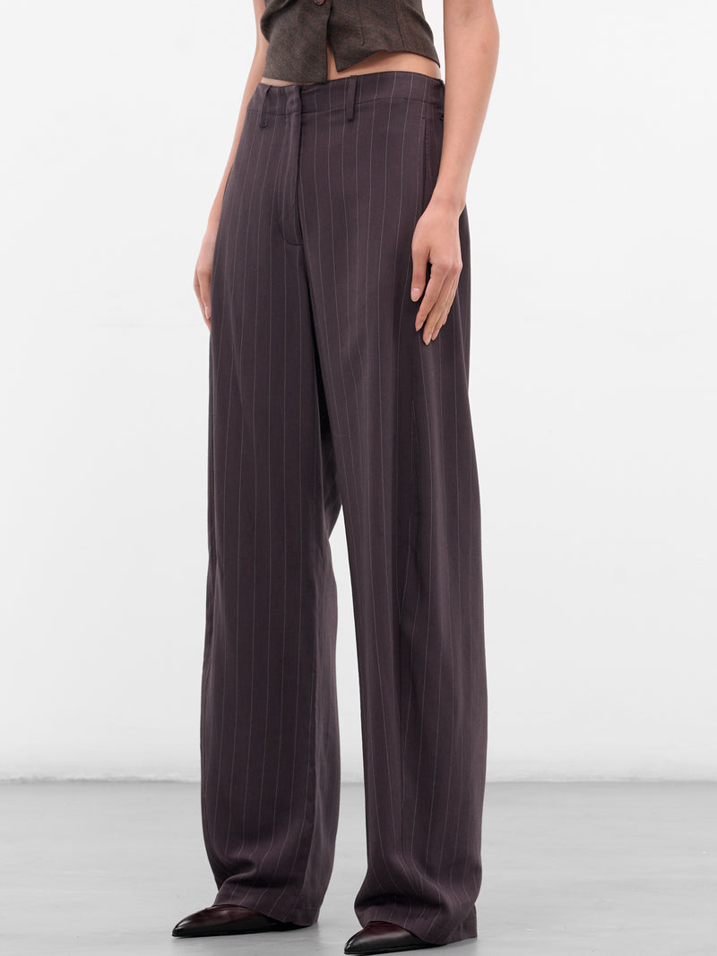 Brown Pinstripe Tailored Trousers (PANTS-01-BROWN-STRIPES)