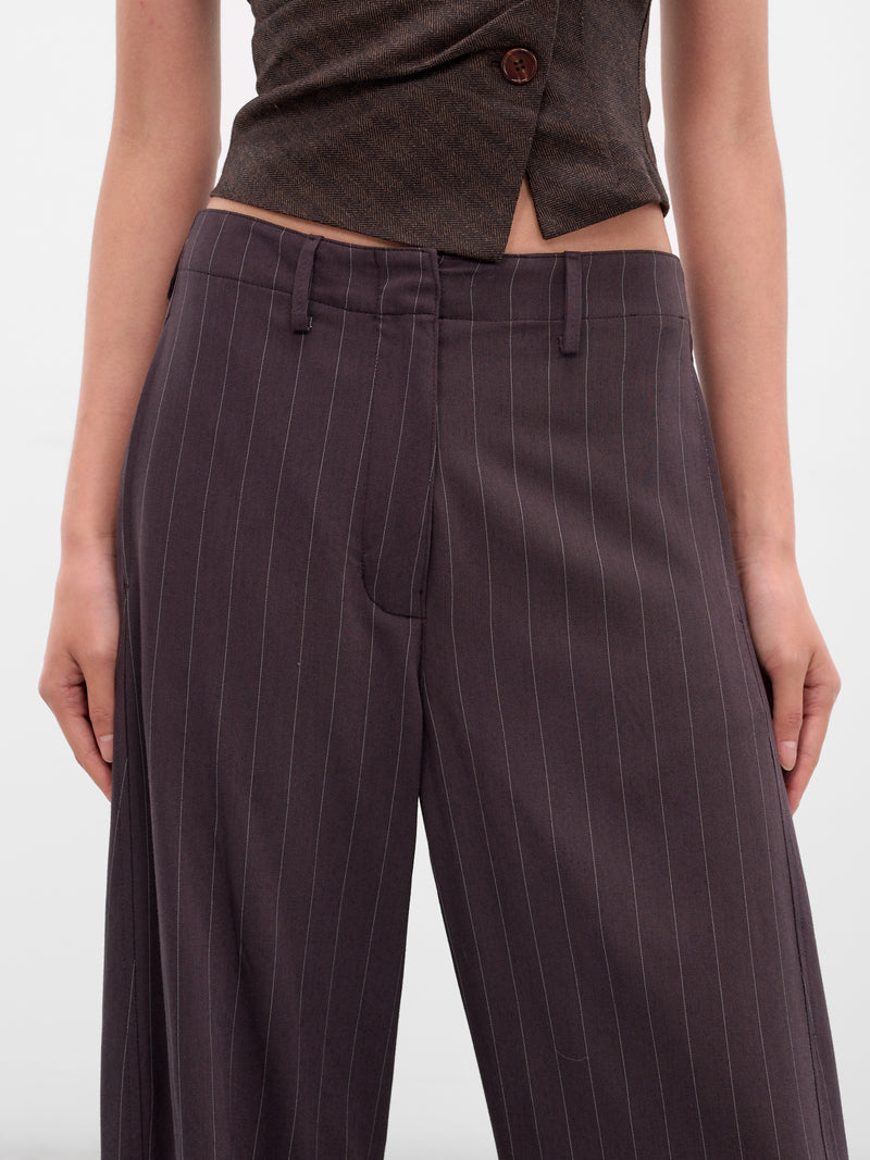 Brown Pinstripe Tailored Trousers (PANTS-01-BROWN-STRIPES)