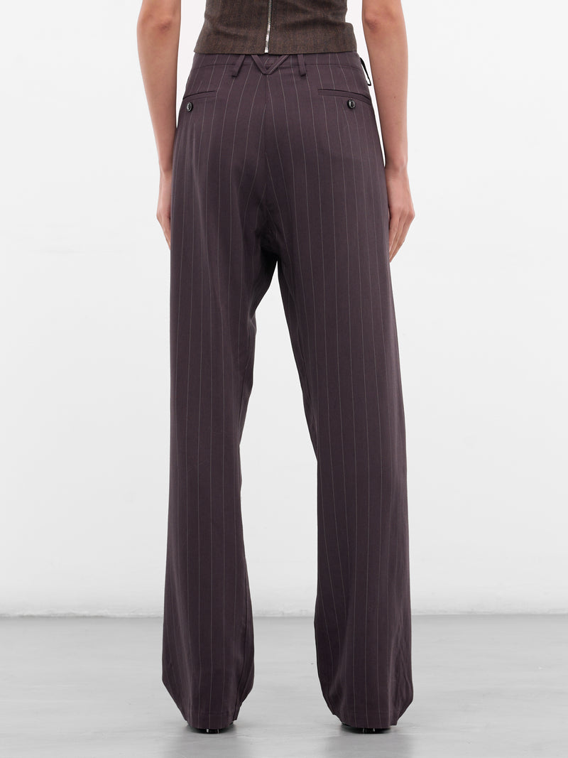 Brown Pinstripe Tailored Trousers (PANTS-01-BROWN-STRIPES)