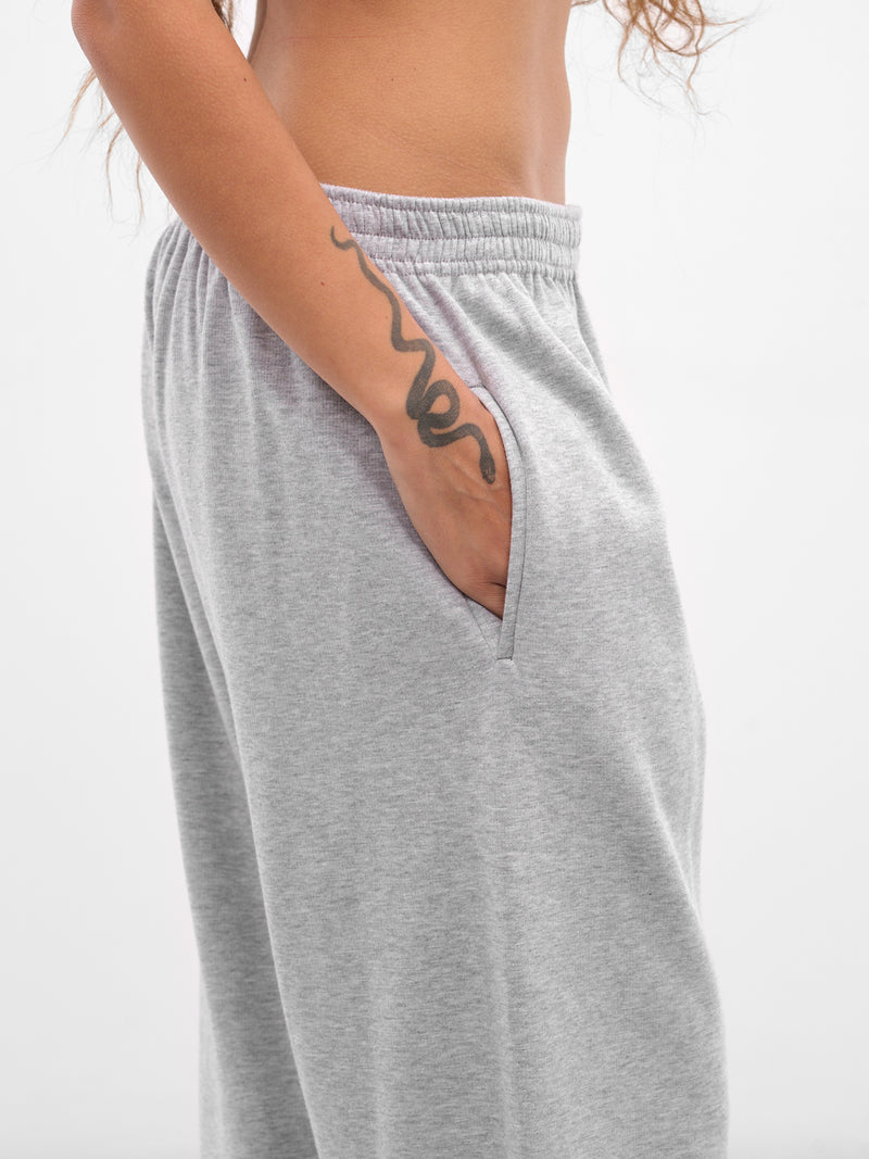 Gray Melange Cotton Sweatpants (PANTS-05-GREY)