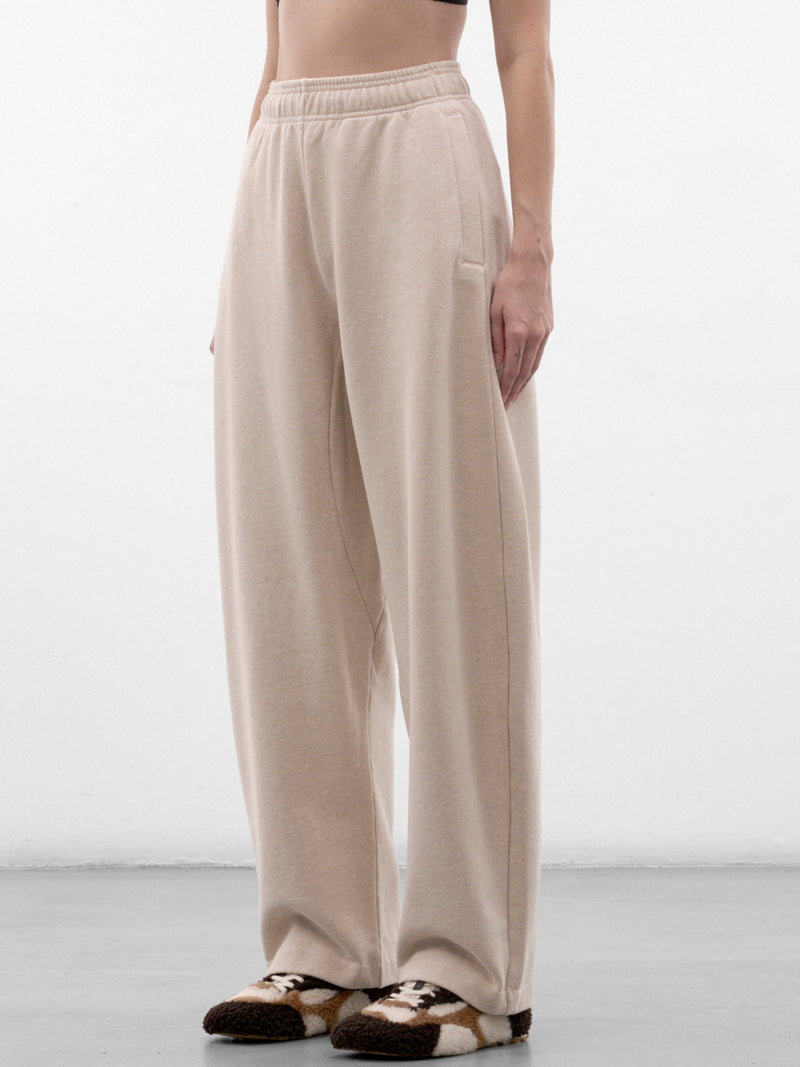 Beige Cotton Wide Relaxed Sweatpants (PAU00286AJ00325-BEIGE)