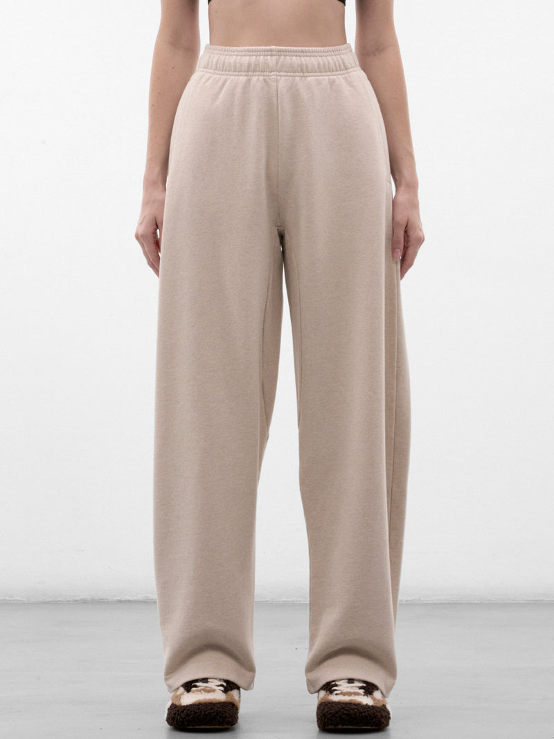 Beige Cotton Wide Relaxed Sweatpants (PAU00286AJ00325-BEIGE)