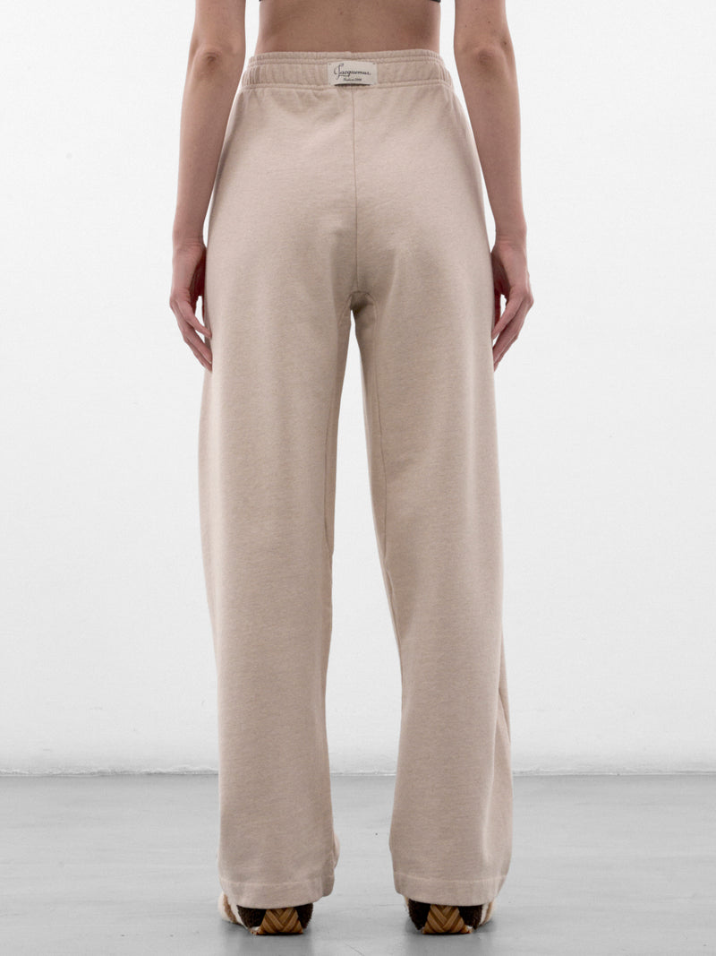 Beige Cotton Wide Relaxed Sweatpants (PAU00286AJ00325-BEIGE)