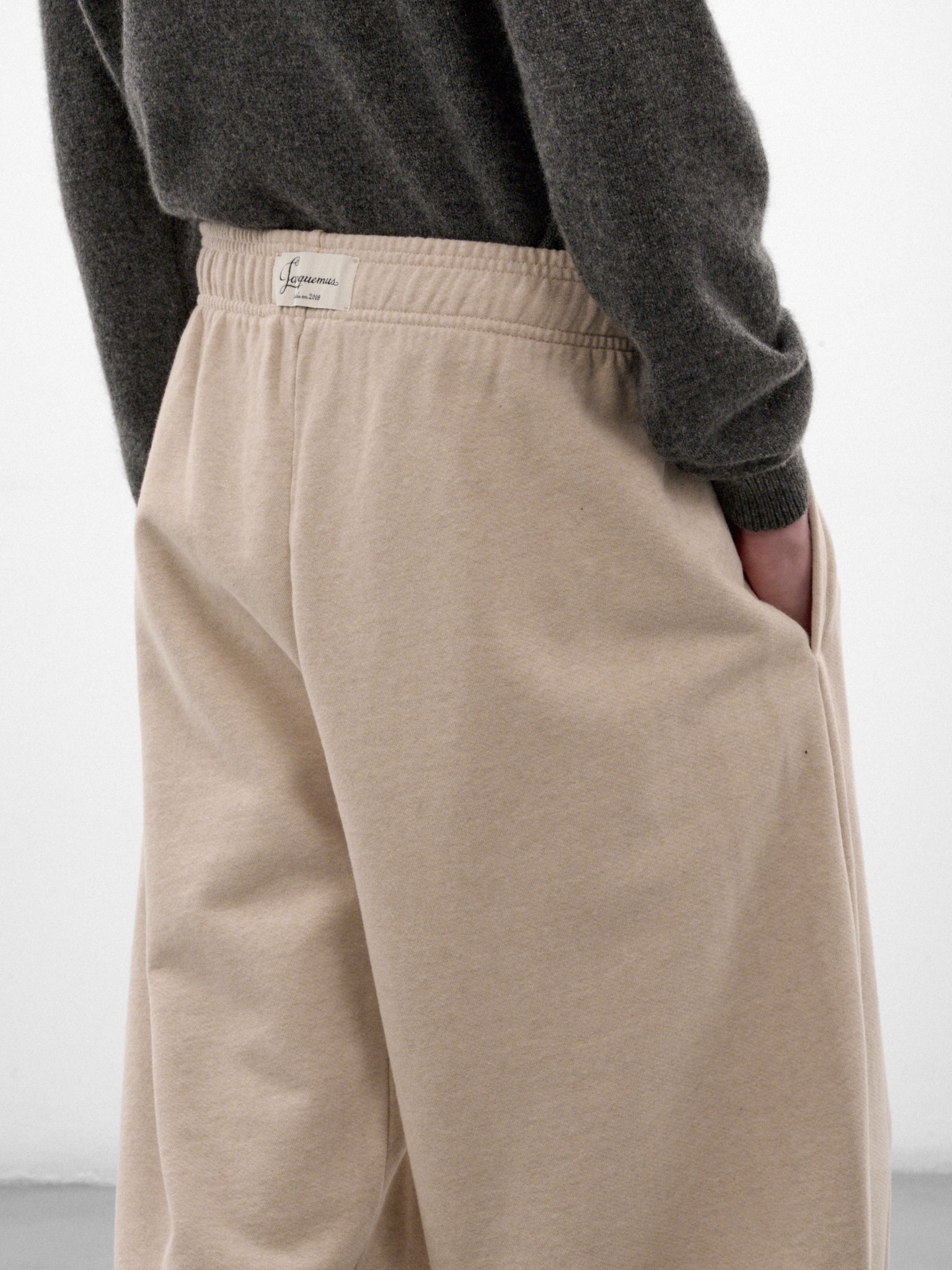 Off-White Cotton Wide Trousers (PAM00597AD00061-OFF-WHITE)