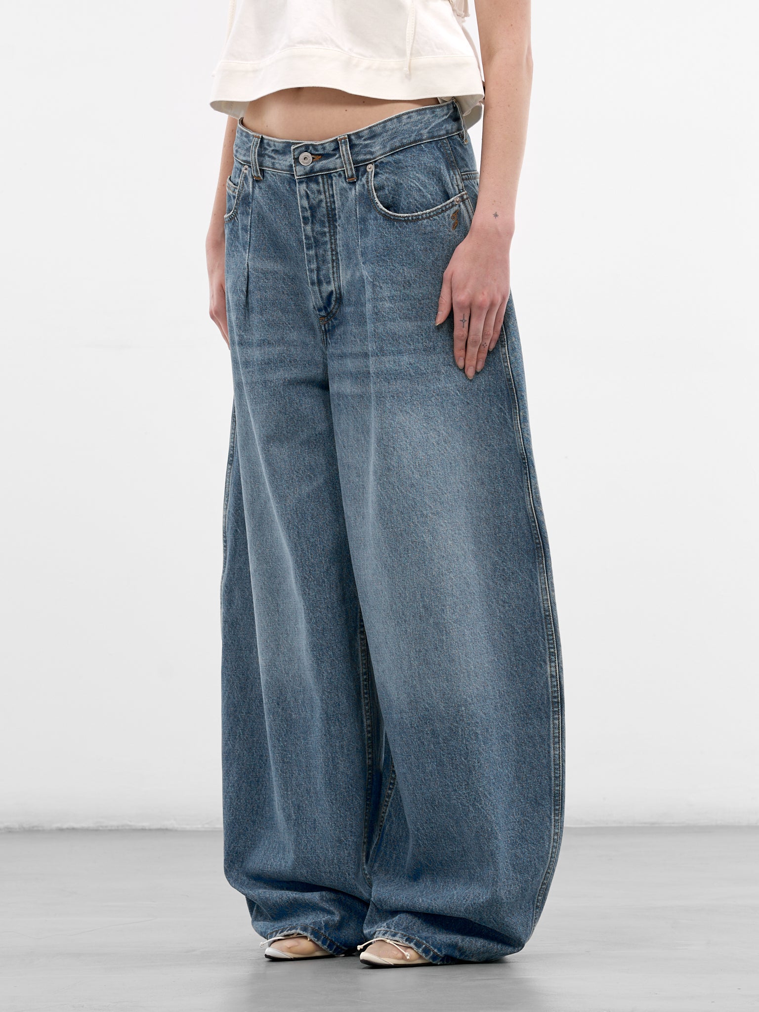 Blue Ovalo Baggy Denim Jeans (PAW00609AD0038-BLUE)