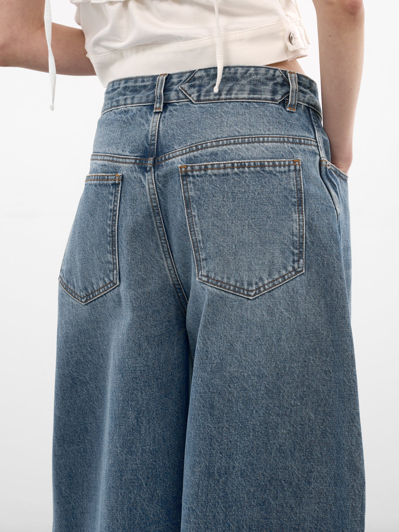 Blue Ovalo Baggy Denim Jeans (PAW00609AD0038-BLUE)