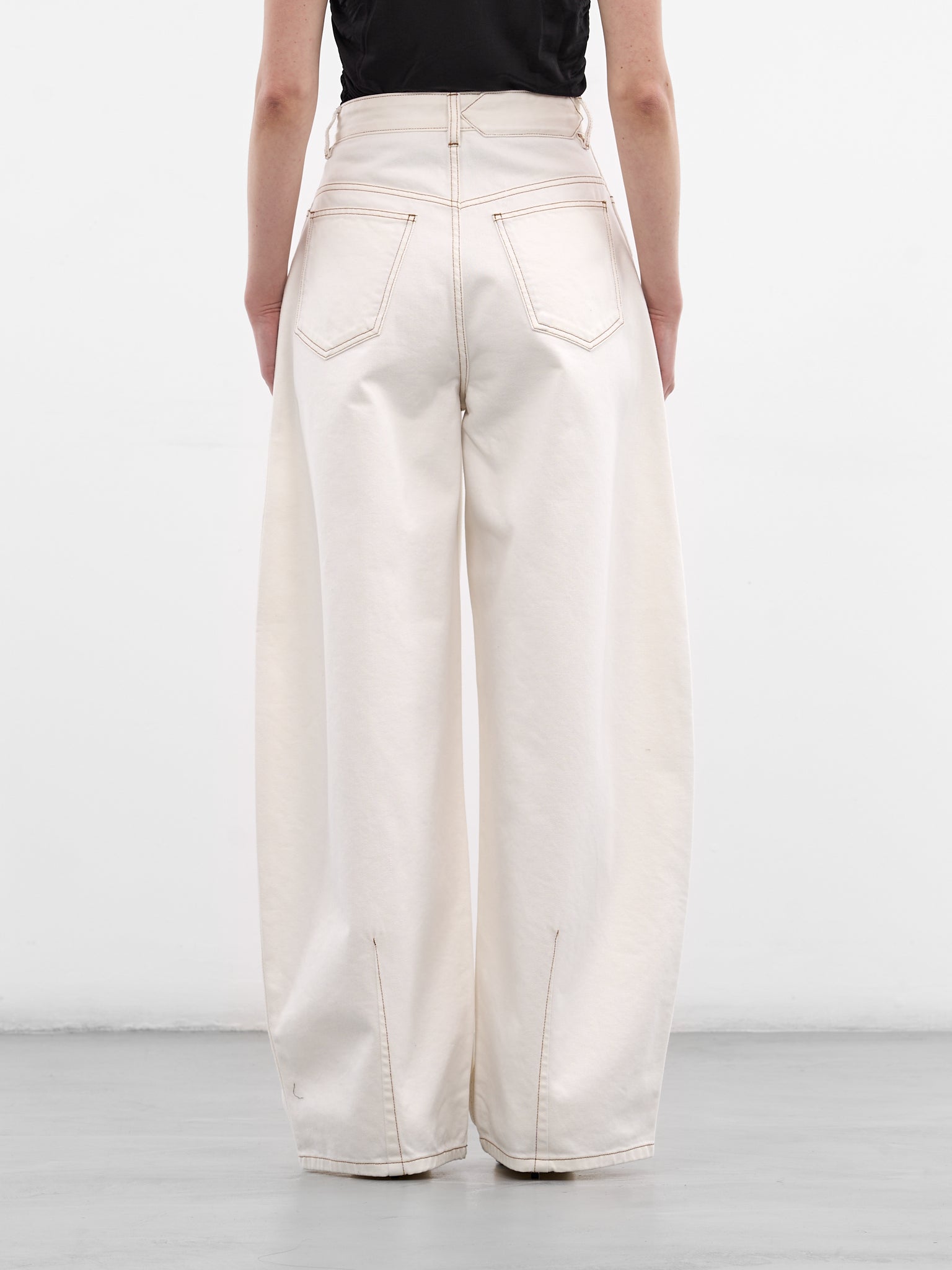 White Ovalo Baggy Denim Jeans (PAW00609AD0040-OFF-WHITE-TABAC)