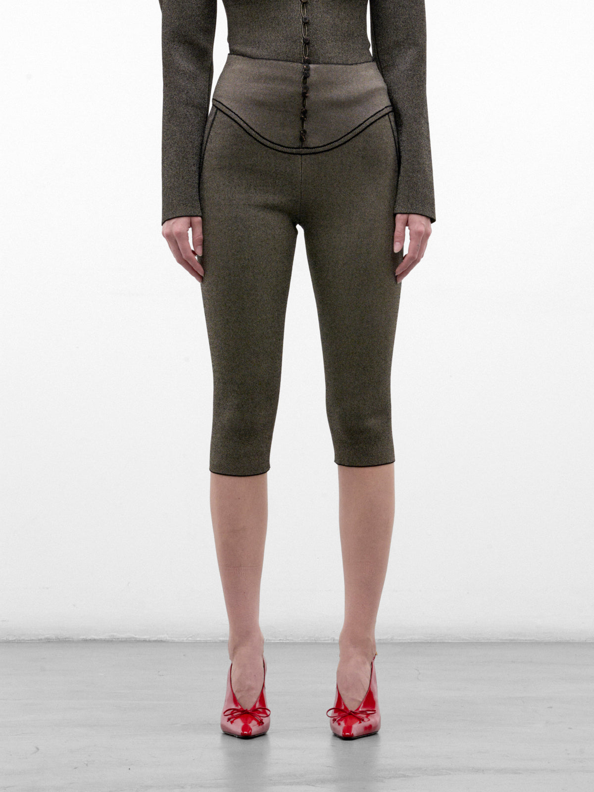 Dark Beige Serra Cropped Leggings (PAW00618AK00269-DARK-BEIGE)
