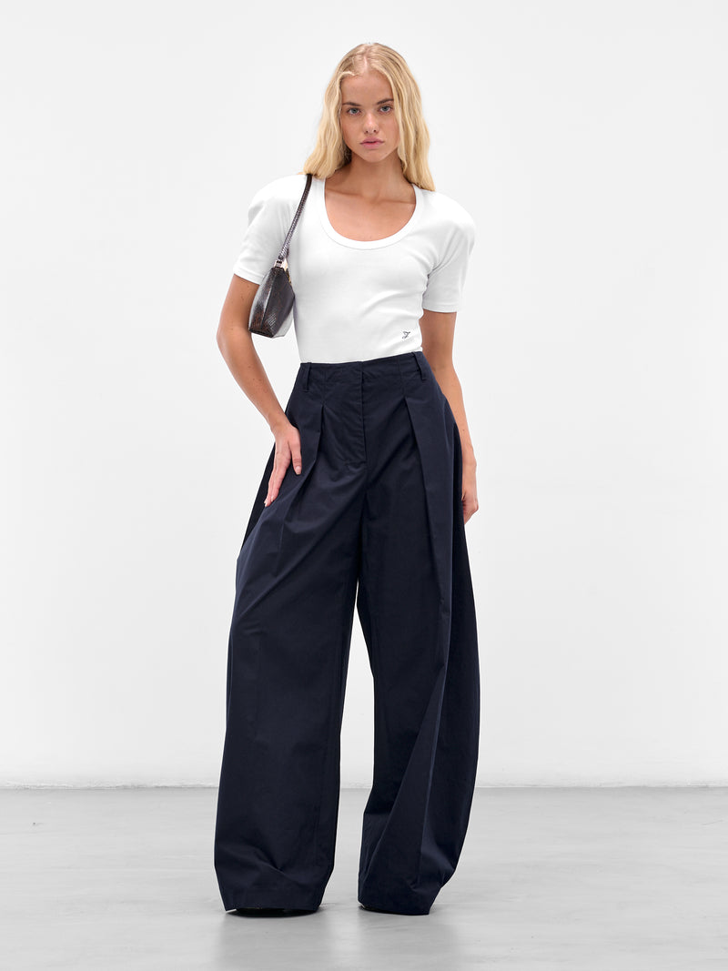 The Navy Wide Ovalo Pants (PAW00621AW00648-NAVY-BLUE)