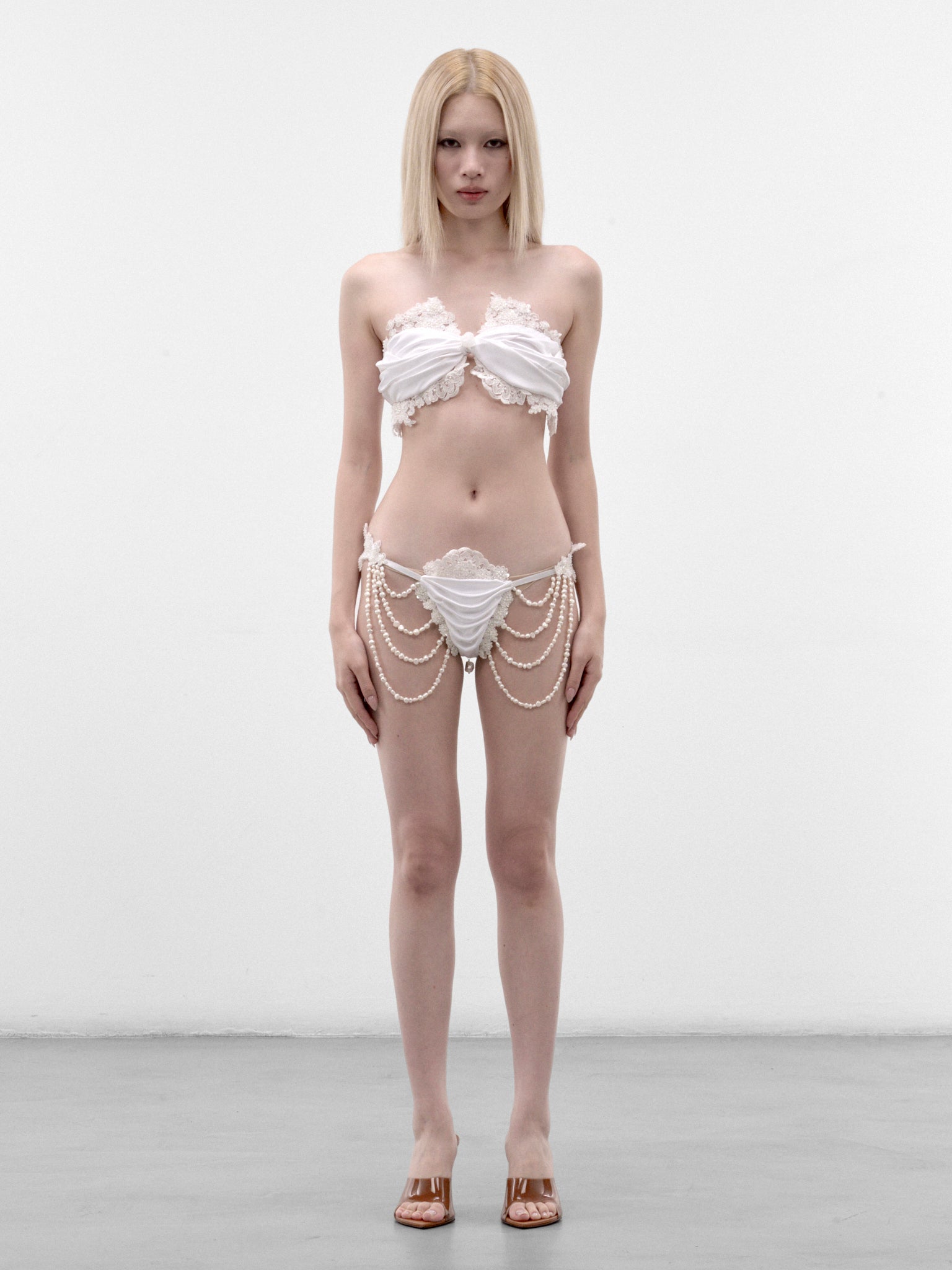 Pearl Draped Bra & Panties Set (PEARL-DRAPED-BRA-&-PANTS-WHITE)