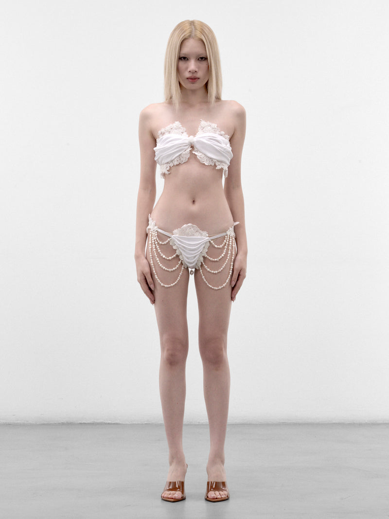 Pearl Draped Bra & Panties Set (PEARL-DRAPED-BRA-&-PANTS-WHITE)