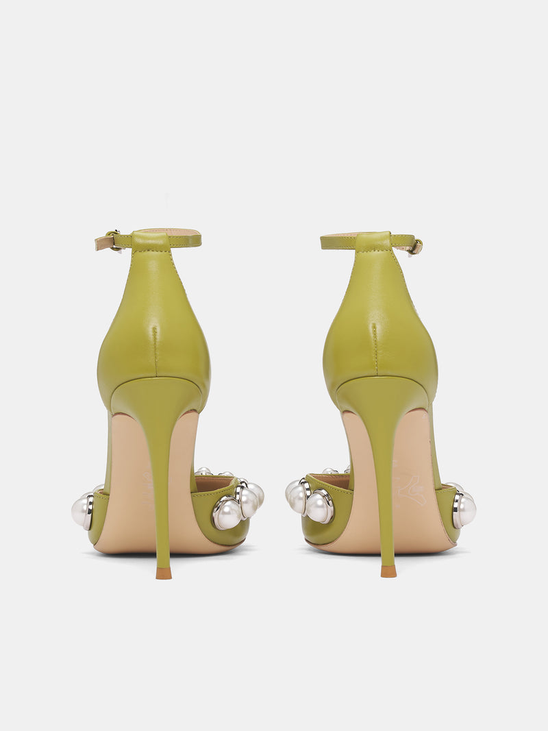 NICOLA BROGNANO Green Pearls Heels | H.Lorenzo - back