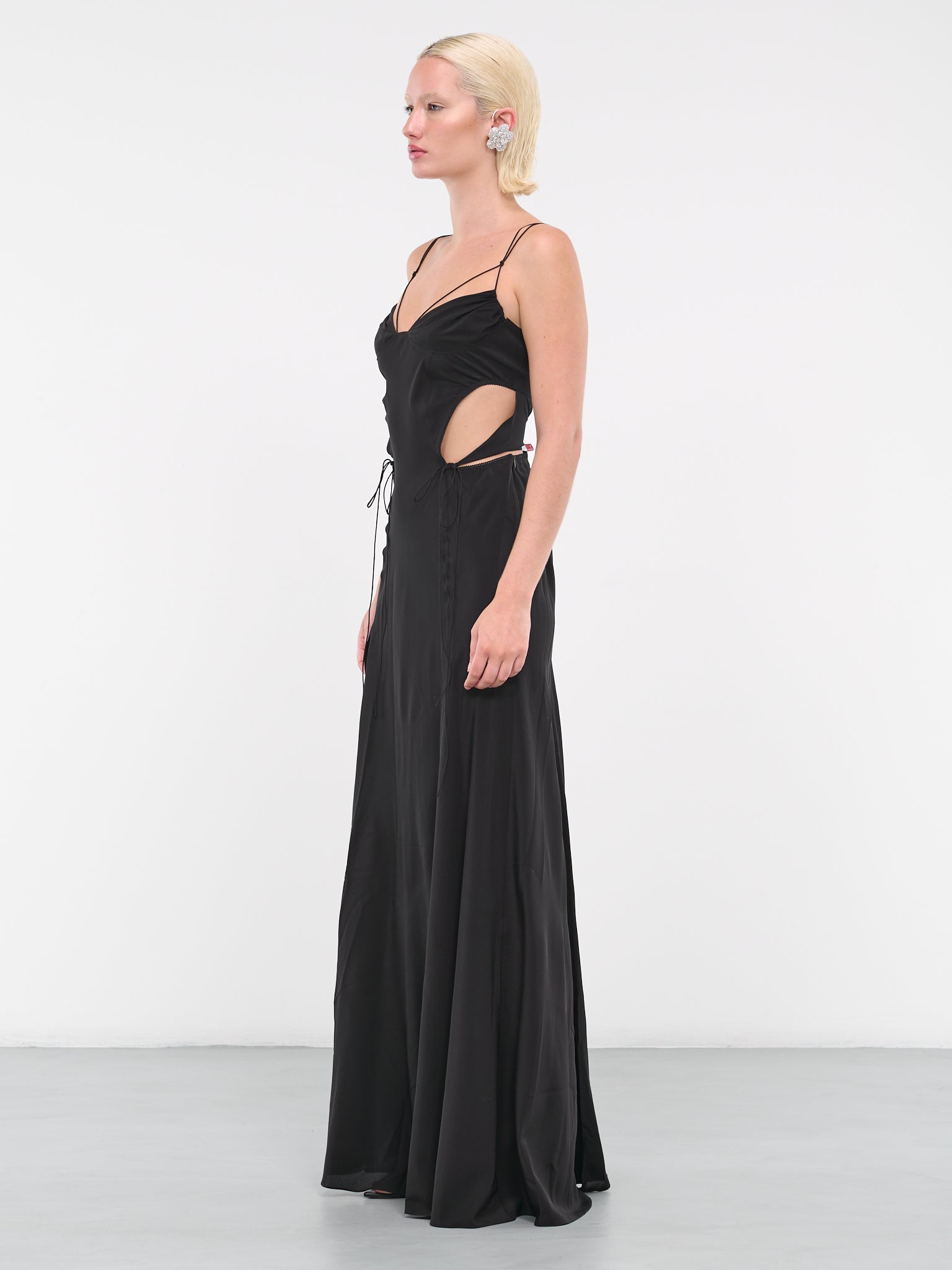 anna october asymmetric cotton blend maxi dress Hazel Dress (PF2312-BLACK)